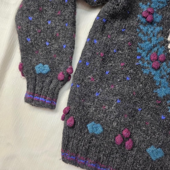 Woolrich Goose Sweater Womens‎ Medium Christmas Gray Intarsia Wool Grandma Ugly - Picture 3 of 8